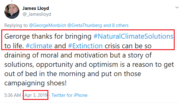 James Lloyd , project lead at Nature4Climate and Natural Climate Solutions stakeholder manager at The Nature Conservancy, Twitter, April 3, 2019