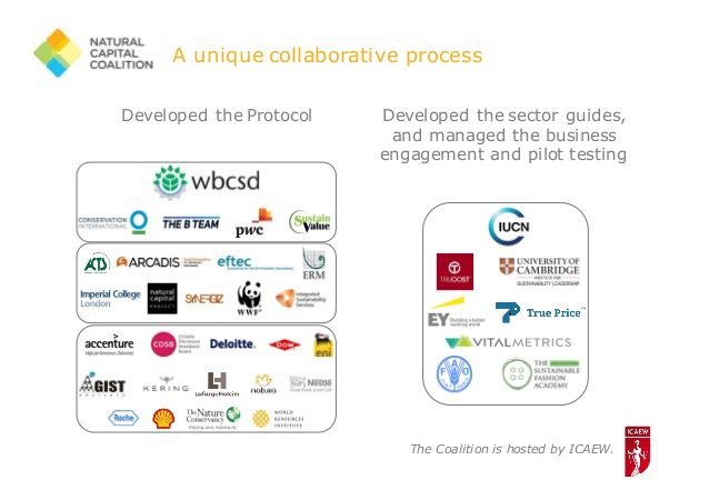 The NGOs & institutions that developed the Natural Capital Protocol 
