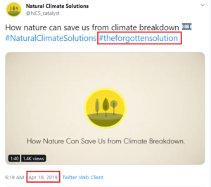 April 18, 2019, Natural Climate Solutions, The Forgotten Solution