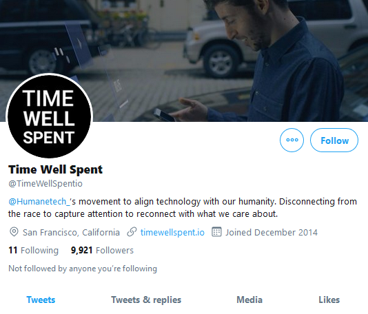Time Well Spent Twitter account, 2014-2018